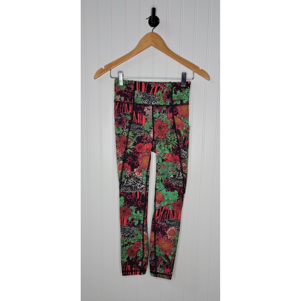 Lululemon Time To Sweat Crop Leggings Zen Garden Multi Luxtreme Women's Size 2